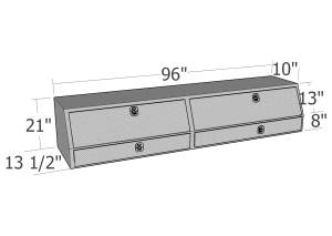 Brute - BRUTE Contractor Truck Tool Boxes 96 inch - Black Texture Coat - w/ Drawers & Doors  TBS200-96D-BD-BT