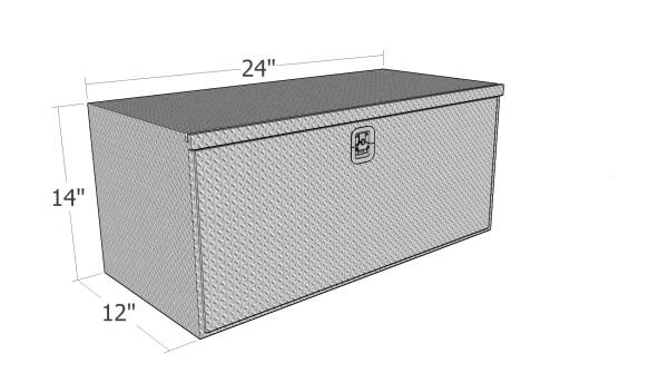 Brute - Brute HD 24 inch Stake Bed Underbody Tool Box - Black Texture Coat - HUB141224-BT