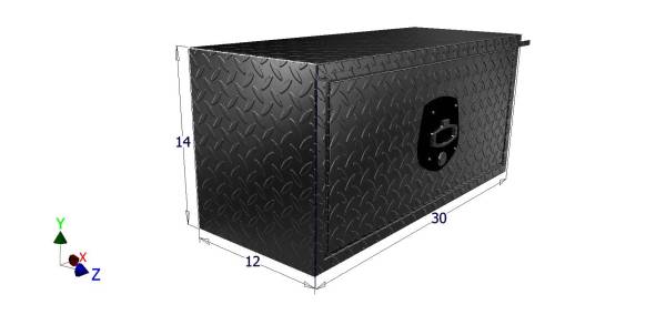 Unique Truck Accessories - Brute HD 30 inch Stake Bed Underbody Tool Box - Black Texture Coat  HUB141230-BT