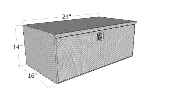 Brute - Brute HD 24 inch Stake Bed Underbody Tool Box - Extra Wide - Black Texture Coat HUB141624-BT