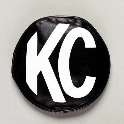 KC HiLiTES - 6" Light Cover - Soft Vinyl - Black / White KC Logo