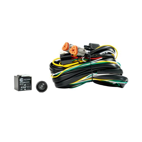 KC HiLiTES - Wiring Harness -  FLEX ERA - 40 Amp Relay - 3 Position LED Rocker Switch - 3-Pin Deutsch Connectors