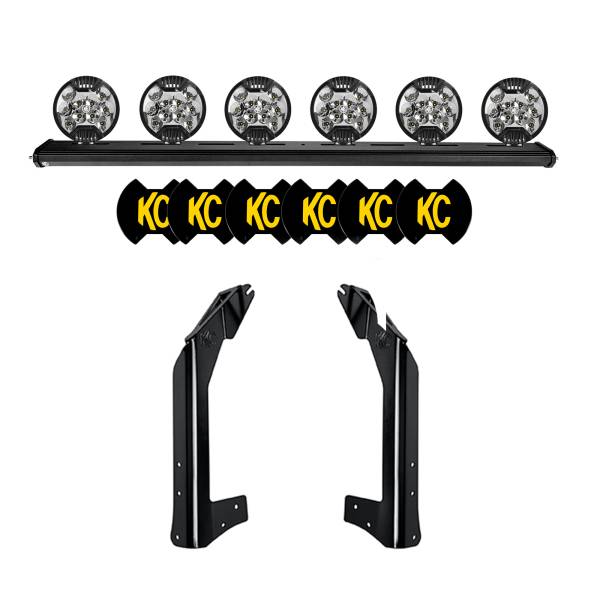 KC HiLiTES - 50" KC Xross Bar - Overhead - SlimLite LED - 6-Light System - 300W Spot Beam - 07-18 Jeep JK