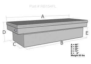 Brute - BRUTE Single Lid Full Size Step-Side & Mini Pickups (Shallow Depth) - Black RB154FL-B - Image 2