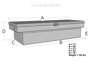 Brute - Brute Double Lid Full Size Pickups 6.5 ft & 8ft Bed w/Slant (X-Wide & X- Deep) Black RB158GW-B - Image 4